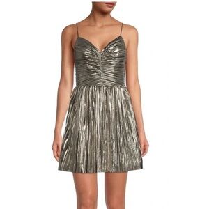 MICHAEL Michael Kors‎ Metallic Gold Midi Dress